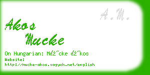 akos mucke business card